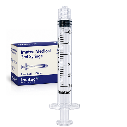 Luer Lock Syringe - 2ml, 3ml, 5ml & 10ml - Box of 100