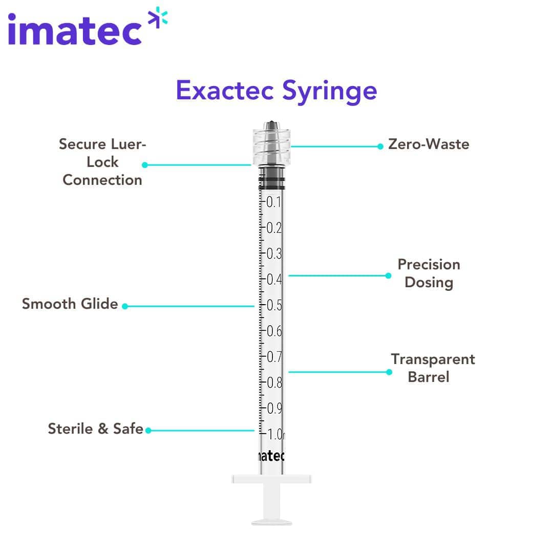Exactec 1ml LDS Luer Lock Syringes