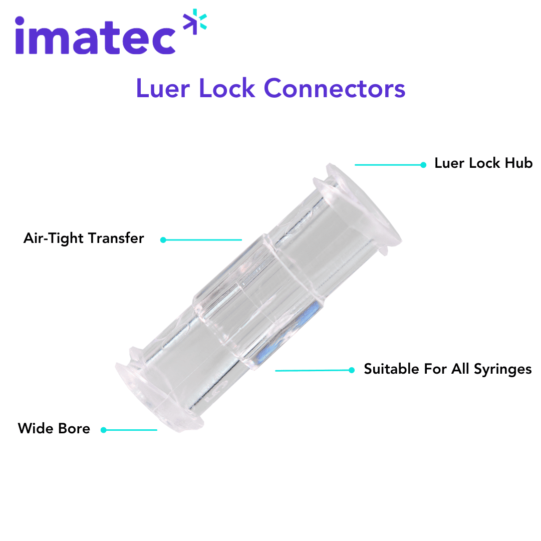 Luer Lock to Luer Lock Connectors (Wide Bore for Fat Transfer & Viscous Fluids)