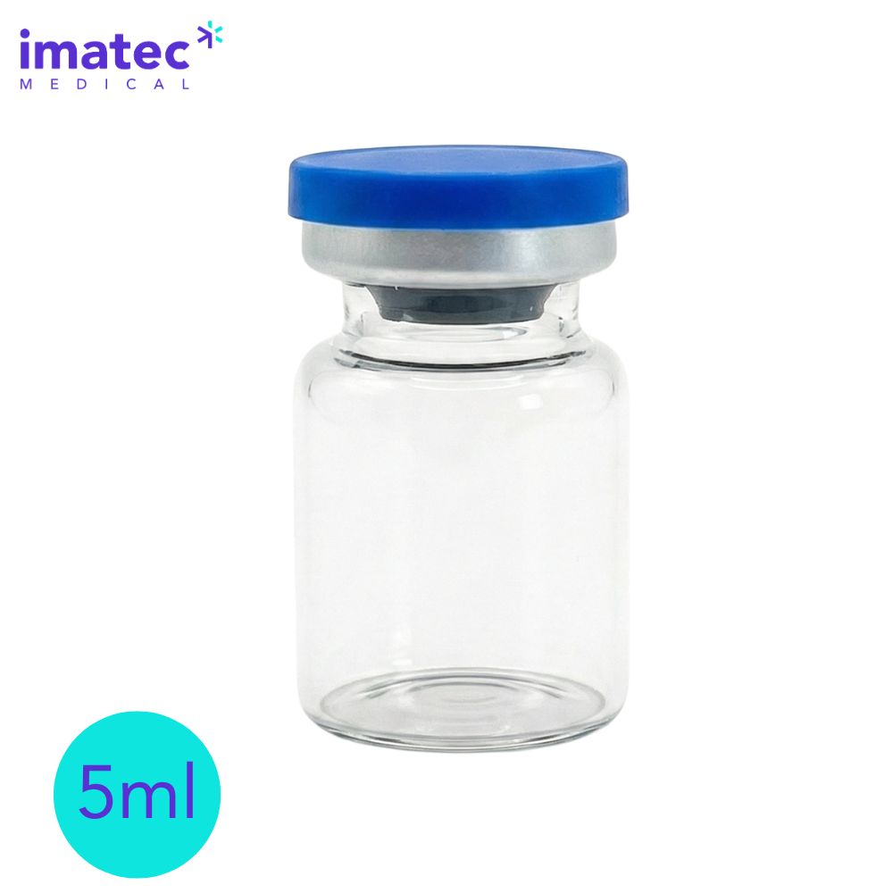 5ml Clear Glass Vials with Crimped Caps (Sterile)