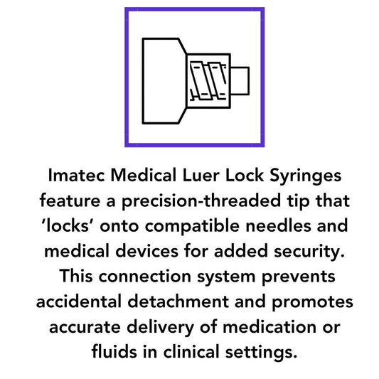 Luer Lock Syringe - 2ml, 3ml, 5ml & 10ml - Box of 100